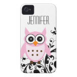 Personalized Pretty Pink Owl iPhone 4 Case