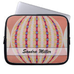 Personalized pretty ribbon circle abstract laptop sleeves