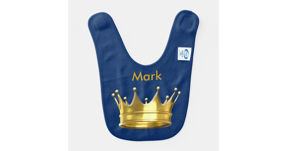 Personalized Prince Crown Baby Bib Zazzle