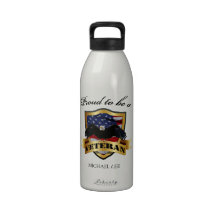 Personalized "proud to be a Veteran" water bottle