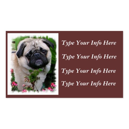 Personalized Pug Profile Cards Business Card