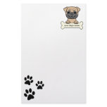 Personalized Pug Stationery Paper