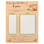 Personalized Pumpkin design recipe page Personalized Letterhead