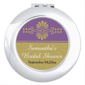 Personalized Purple And Gold Bridal Shower Favor