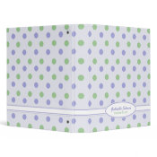 Personalized: Purple and Green Polka Dot Binder