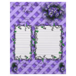 Personalized Purple Flowers design recipe page Custom Letterhead