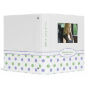 Personalized Purple &amp; Green Polka Dot Binder