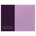 Personalized Purple Lined Note Paper Stationery Personalized Letterhead