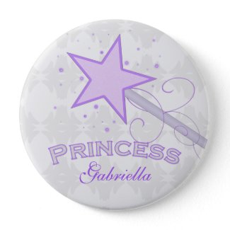 Personalized: Purple Princess Wand Button button