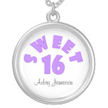 Personalized Purple Sweet 16 Necklace