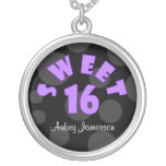 Personalized Purple Sweet 16 Necklace