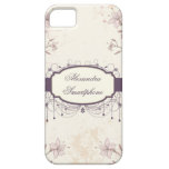 Personalized purple vintage floral iphone 5 case