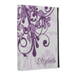 Purple and White Floral Personalized  iPad Folio Case