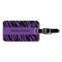 Personalized Purple Zebra Stripe Luggage Tag luggage tags