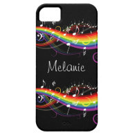 Personalized Rainbow White Music Notes Iphone 5 iPhone 5 Case