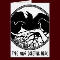 Personalized Raven Cards Cool Crow Art Cards cards