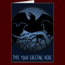 Personalized Raven Cards Cool Crow Art Cards cards