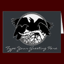 Personalized Raven Cards Cool Crow Art Cards cards