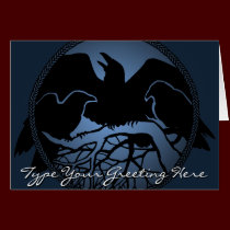 Personalized Raven Cards Cool Crow Art Cards cards