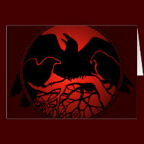 Personalized Raven Cards Cool Crow Art Cards cards