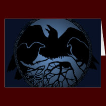 Personalized Raven Cards Cool Crow Art Cards cards