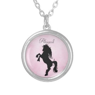 Personalized Rearing Horse Silhouette Necklace