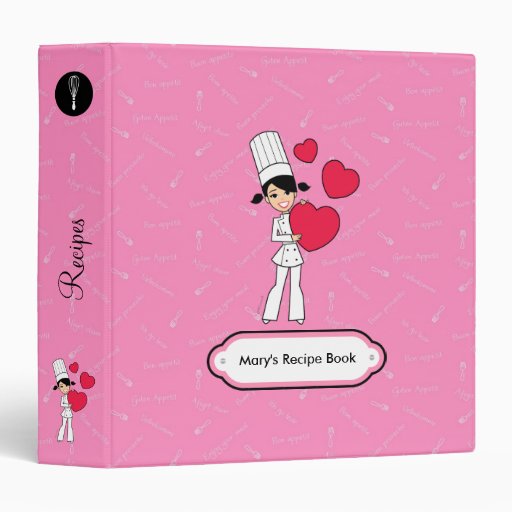 Personalized Recipe Binder for Girls Zazzle