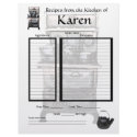 Personalized recipe page letterhead