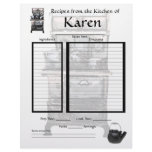 Personalized recipe page letterhead template