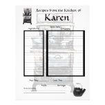 Personalized recipe page letterhead template