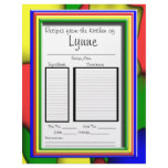 Personalized recipe page, matches colorful binder customized letterhead
