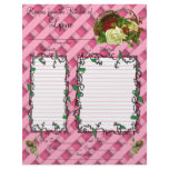 Personalized Red and White Rose design recipe page Customized Letterhead