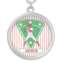 Personalized red baseball star custom jewelry