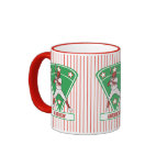 Personalized red baseball star mugs