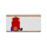 Personalized Red Basketball Jersey Address Label