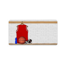Personalized Red Basketball Jersey Address Label
