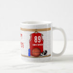 Personalized Red Basketball Jersey Mug
