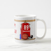 Personalized Red Basketball Jersey Mug