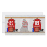 Personalized Red Basketball Jersey Photo Cards