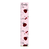 Personalized Red & Black Ladybugs Growth Chart