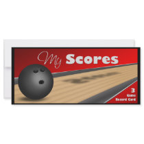 Personalized Red Bowling Score Cards Custom Rack Cards