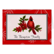 Personalized Red Cardinal Christmas Card