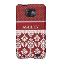 Personalized Red Damask Polka Dot Samsung Casemate Samsung Galaxy Cover