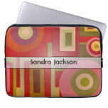 Personalized Red Geometric Shapes laptop sleeves