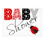 Personalized Red Ladybug Baby Shower Invitation