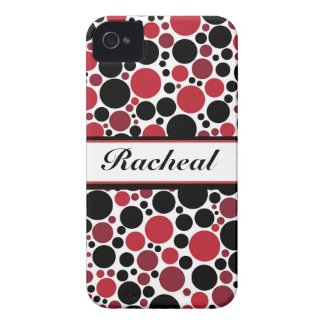 Personalized Red Pink black dot pattern casematecase