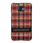 Personalized Red Plaid Samsung Galaxy Case for Him