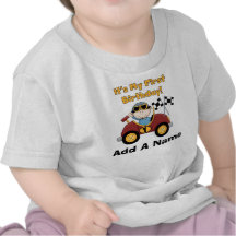 Personalized Red Race Car 1st Birthday Tshirt