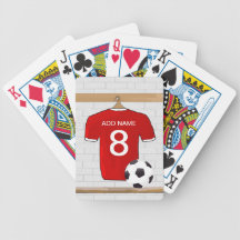 Personalized Red soccer Jersey Deck Of Cards