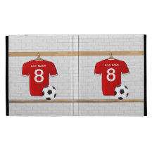 Personalized Red soccer Jersey iPad Cases